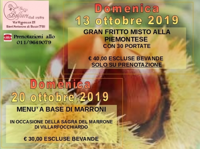 Ottobre 2019 - Il Gran fritto misto e i Marroni - Antica Locanda Belfiore